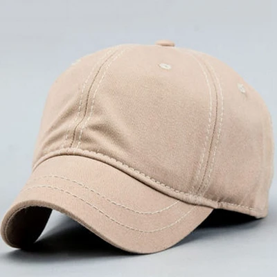 Бейсбольная кепка большого размера из хлопка, мужская и женская кепка с коротким козырьком 5 см, с большой окружностью головы 56-61 см - Цвет: Khaki