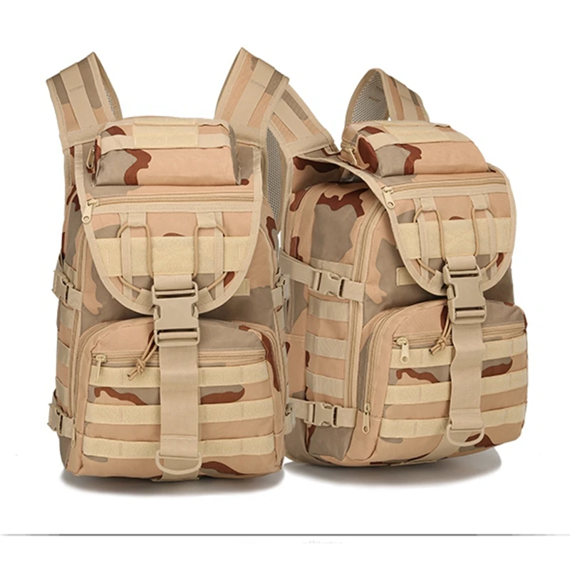 Outdoor Climbing Shoulder Backpack Tactical Camo Desert Hiking Trekking Hunting Bags Travel Gear Military Softback Pack Unisex