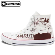 Mujeres de los hombres de All Star Anime Naruto Kakashi Diseño Personalizado Pintado A Mano Zapatos Mujer Hombre Zapatillas Cosplay Regalos de Navidad