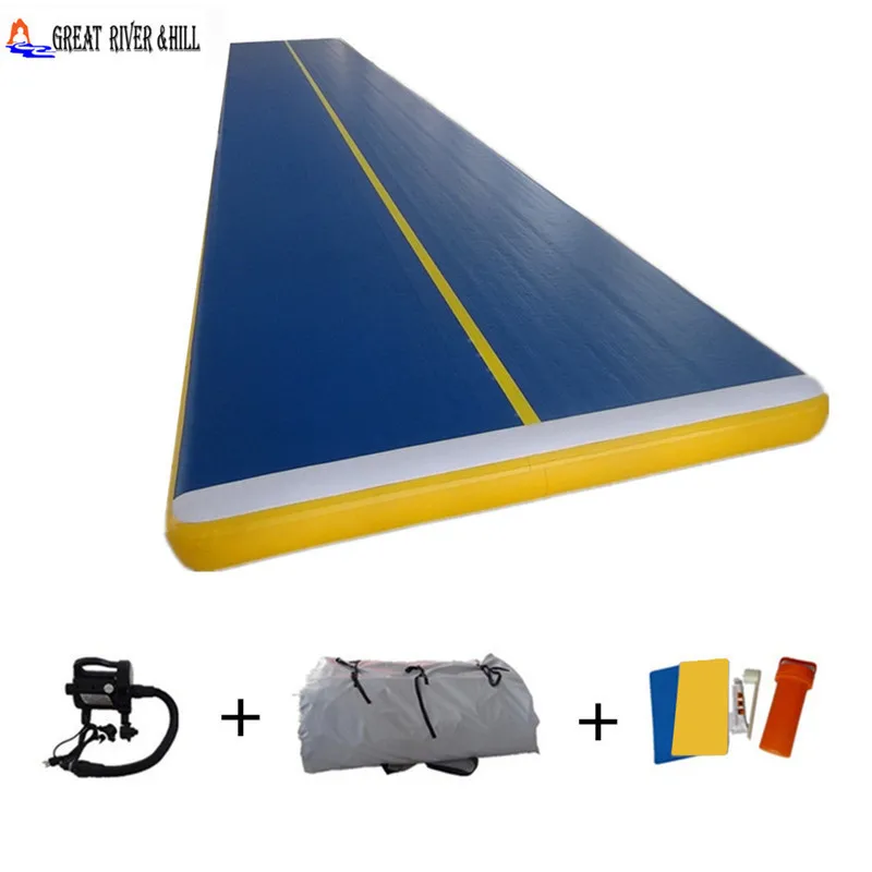 2017 factory price gymnastic inflatable air tumbling mat jumping mat 5m