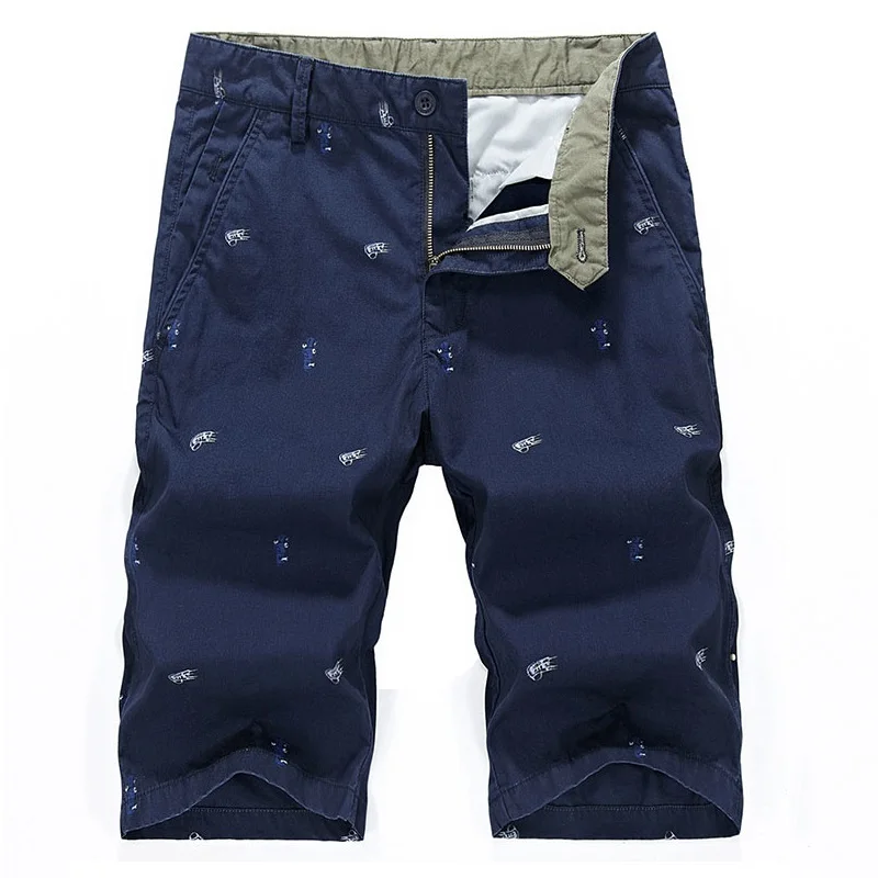 

2018 Summer Beach Military Shorts New Printed Brand Clothing Straight Men's Shorts Cargo Cotton Men's Casual Shorts Pockets ZDJP