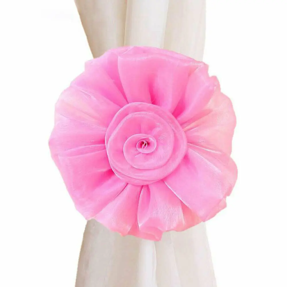 2 шт Магнитный цветок Магнитный кристаллик для занавесок клип на розовый галстук с растительным орнаментом держатель Декор - Цвет: Розовый