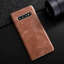 Матовый чехол для samsung Galaxy S10 Plus, чехол из натуральной кожи, защитная задняя крышка, чехол для samsung S10 10 Plus, чехол Fundas