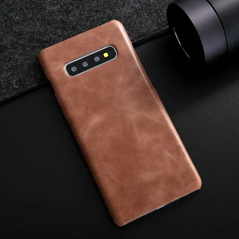 

Frosted Case For Samsung Galaxy S10 Plus Genuine Leather Case Protector Back Cover Coque For Samsung S10 10Plus Case Fundas