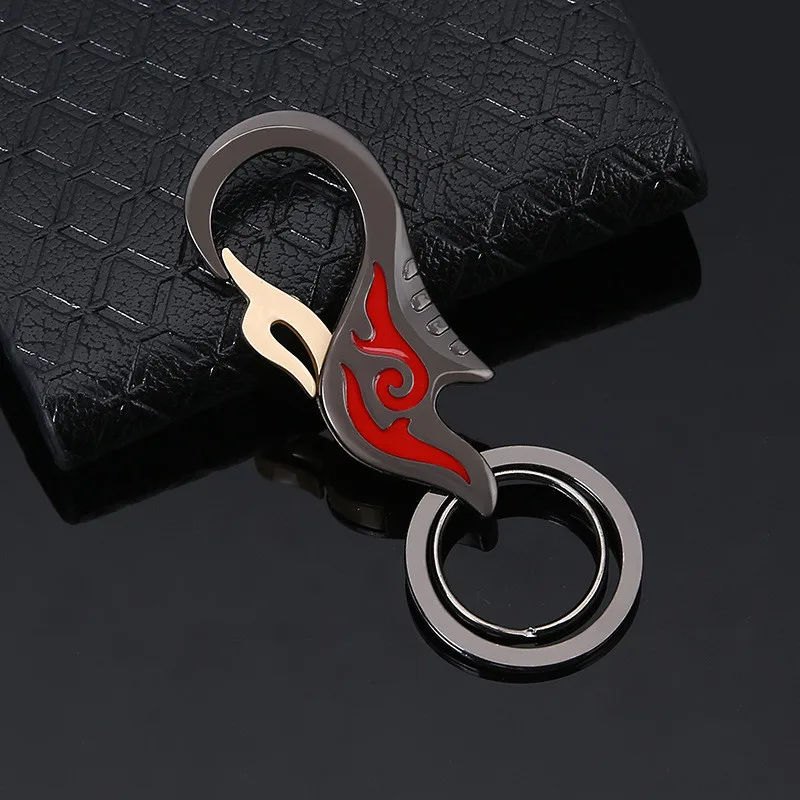

New Creative Flame Car Key Chain for Men Alloy Trinket Luxury Waist Hanging Keychain Sleutelhanger Personalized Gifts