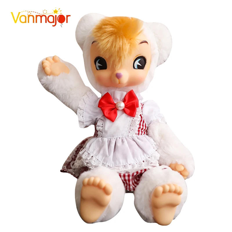 Vanmajor 30 см прекрасный медведь плюшевая кавайная игрушка кукла мягкая девочка подарок игрушки отличный подарок на день рождения