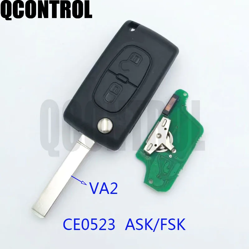 

QCONTROL Remote Key for PEUGEOT Expert Partner 207 307 308 407 807 CC SW CE0523 ASK/FSK VA2 /2 Buttons