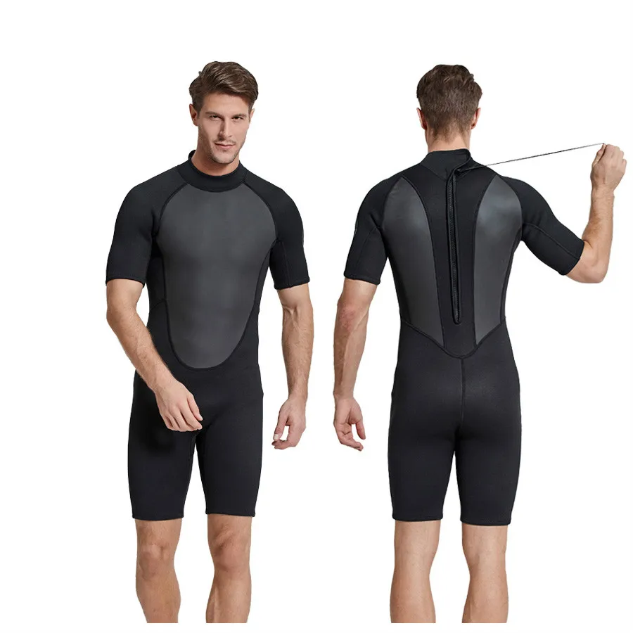 Sbart Mens Short Wetsuit 2mm One piece Keep Warm Neoprene Nylon Sun