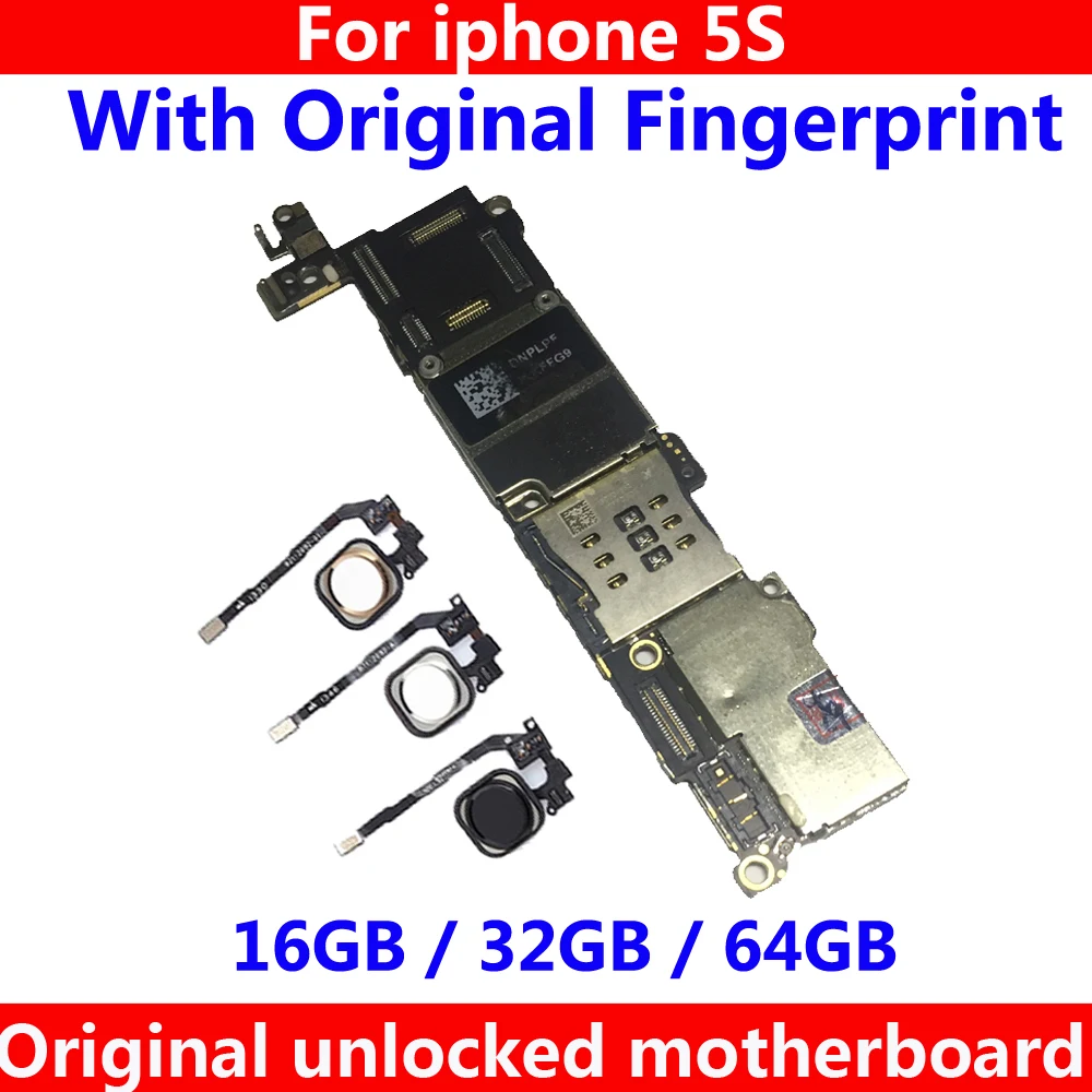 Оригинальная материнская плата для iphone 5S с NOtouch ID 16 ГБ 32 64 Гб разблокированная