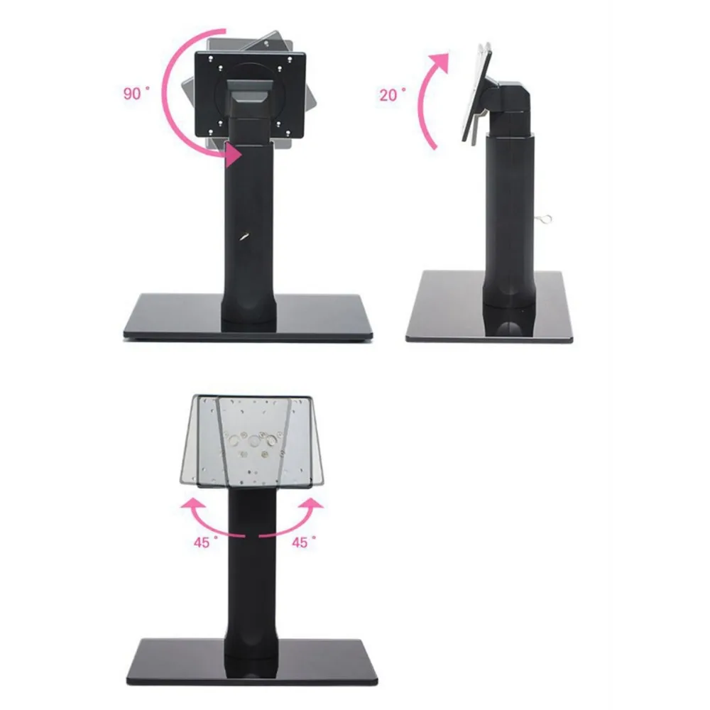 Wearson LCD Monitor Stand Mechanical Spring Height Adjustable Lift&Swivel Toughened Glass Heavy Bottom For 10-24inch Monitor VESA 100x100 75x75mm Upgrade WS-03D (3)