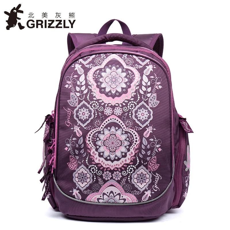 

GRIZZLY New Kids Cartoon Primary Schoolbags for Children School Bags Waterproof Orthopedic Backpacks for Girls Grade 1-4