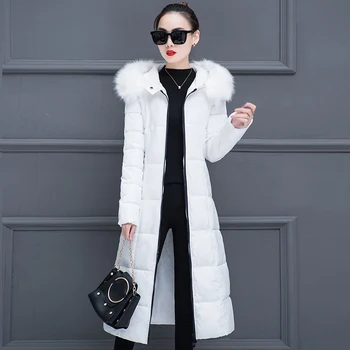 

2020 Fashion Warm Long Winter Jacket Women Plus size Loose Hooded Down Cotton Padded Jacket Femme Big Fur Collar Parka Coat 4XL