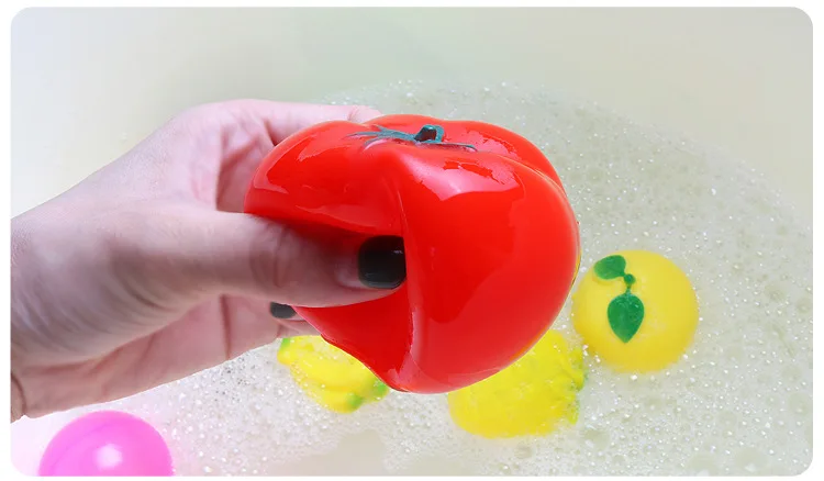 Лидер продаж фрукты желатин pinch называется набор игрушек для ванны Детские для ванной артефакт шесть играть воды игрушечные лошадки