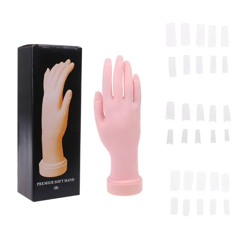 

Plastic Flectional Mannequin Model Painting Practice Tool Nail Art Fake Hand