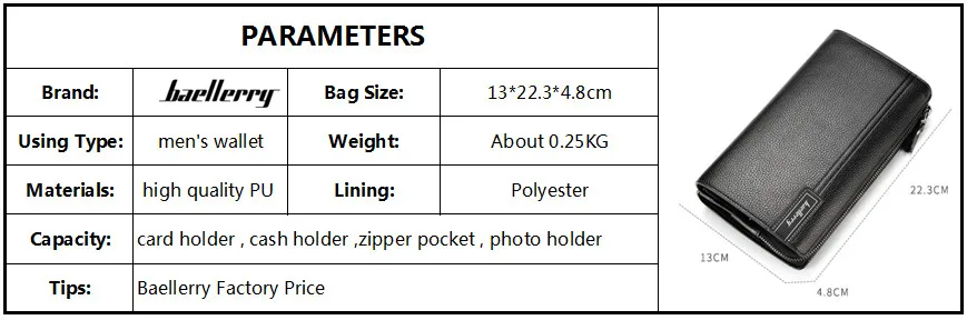Baellerry, известный бренд, мужской кошелек, роскошный длинный клатч, удобная сумка, мужской кожаный кошелек, мужской клатч, сумки carteira Masculina