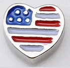 20 шт./лот Diy оптовая эмаль флаг США сердце очарование для плавающего живого