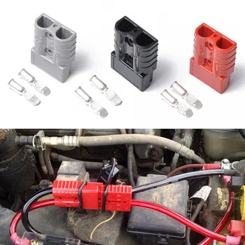 

1Pair/Pack 50A Forklift Trailer Connectors With Handle& Dust-proof Plug Battery Quick Connector Caravan Solar Truck T Handle