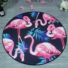 Зеленый Растительный круглый ковер ковры для гостиной Противоскользящий коврик с Фламинго сад детский коврик компьютерный стул поворотный стул подушка