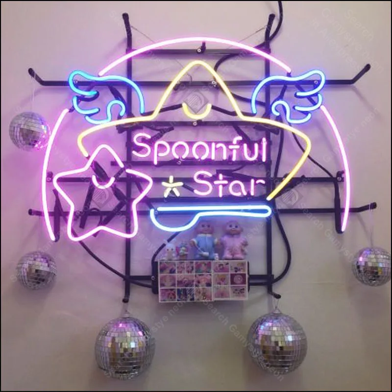 Spoonful Star Neon sign Bulbs Iconic Beer Bar Game Room Decor Lamps Advertise Aesthetic Light Wall | Лампы и освещение