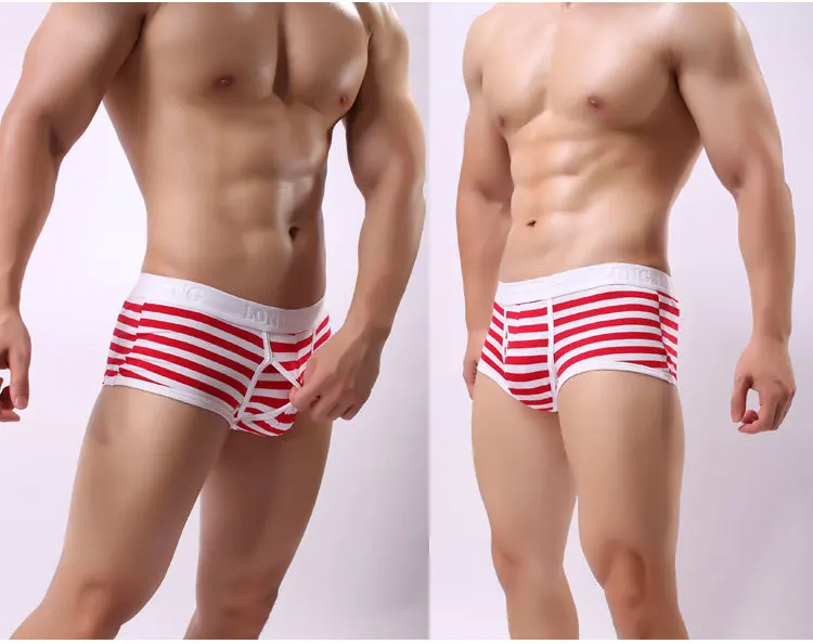 cotton boxers Hot Open Pouch Men Underwear Striped Boxer Shorts Sexy Jockstrap Cotton for Man Low Rise Gay Male Underpants Boxers Brand designer boxer shorts