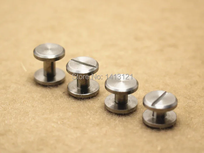 

free shipping flat style10*4*6mm wallet bag screw stainless steel belt screw Rivet diy handmade leather hardware fastener part