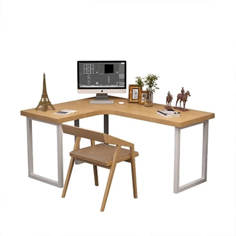Household Small Sized Study Desk Solid Wood L Shaped Corner Study Desk Solid Wood L Shaped Corner