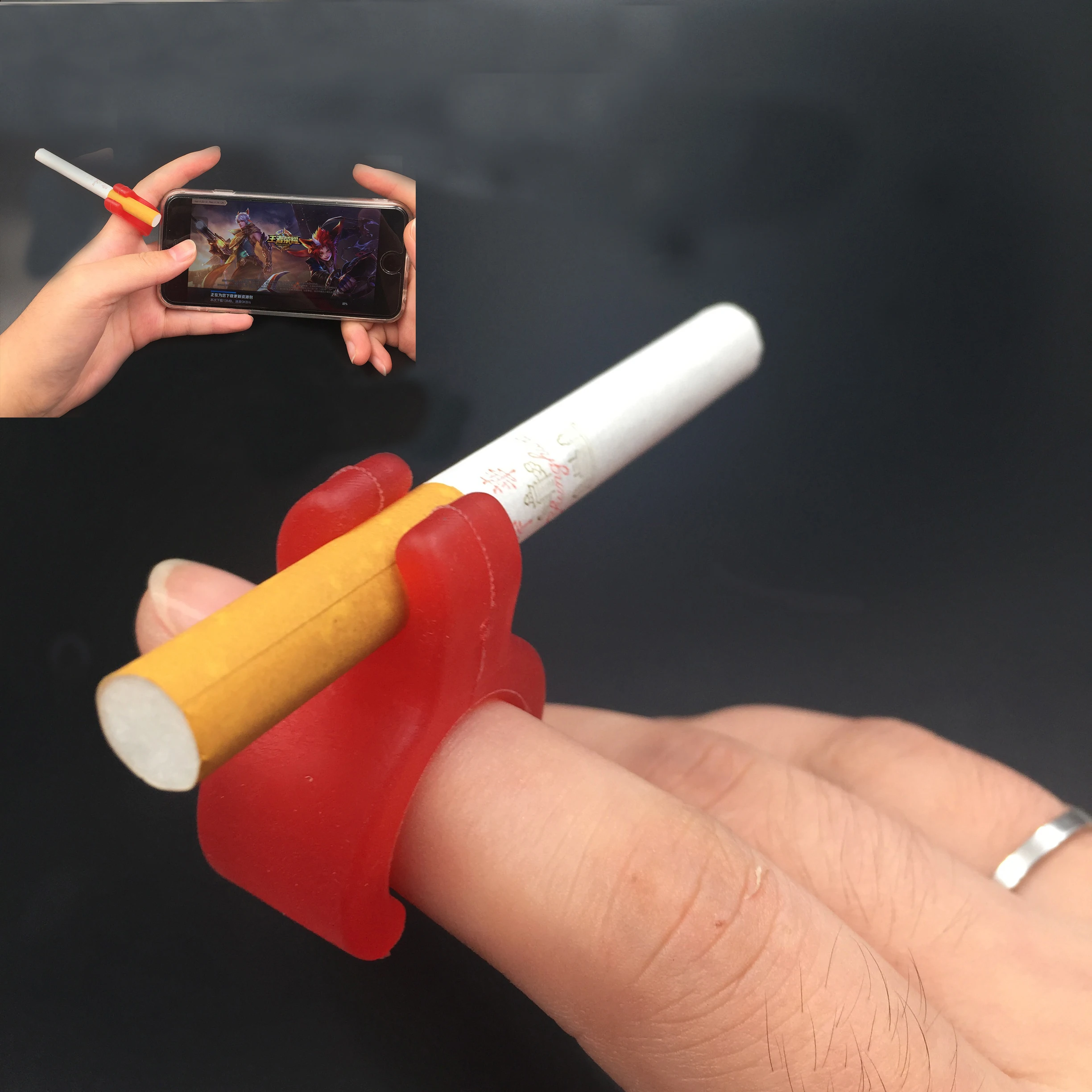 New Design Two Types Available Silicone Finger Ring Hand Rack Cigarette