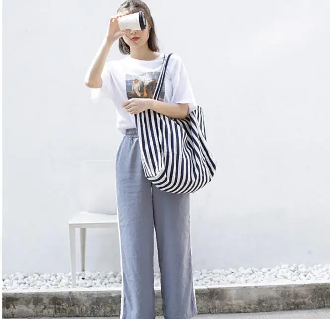 2019 Women Thin Strip Canvas Beach Shoulder Bag Handbags Large Capacity Bohemia Style Tote Female Shopping 3 Colors huismerk kopen in de aanbieding 2019 Women Thin Strip Canvas Beach Shoulder Bag Handbags Large Capacity Bohemia Style Tote Female Shopping 3 Colors huismerk kopen in de aanbieding