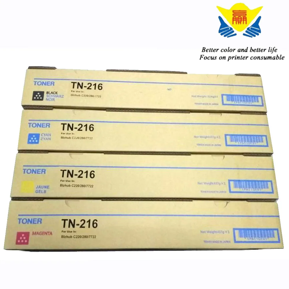 

JIANYINGCHEN Compatible color Toner Cartridge TN216 For Konica Minolta Bizhub C220 C280 C360 laser printer copier (4pcs/lot)