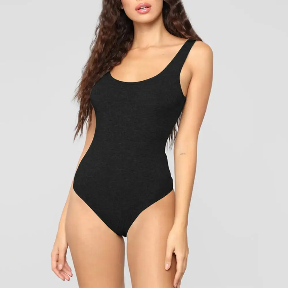 

Sexy Bodysuit Solid Sleeveless Blackless Women Jumpers And Rompers Camis Clubwear Bodysuits barboteuses femmes combinaison #2F