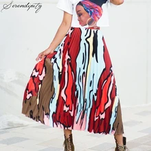 SRDP, Женская плиссированная длинная юбка с принтом в стиле бохо, повседневная, праздничная, летняя, сексуальная, для девушек, вечерние, для клуба, элегантная юбка с высокой талией, нижняя часть