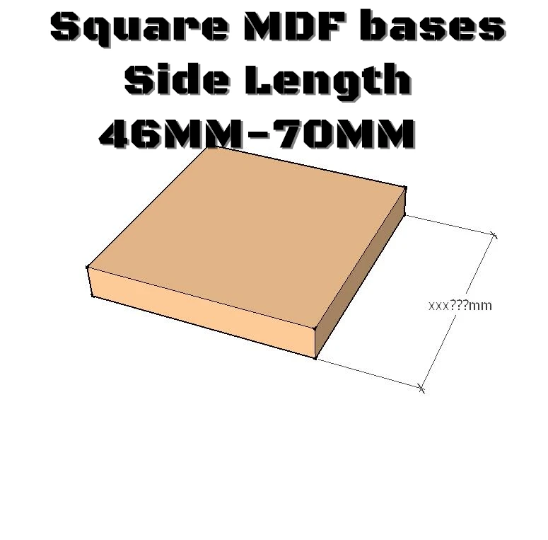 

5x Square MDF Bases - Custom Round bases- Basing Laser Cut Wargames wood