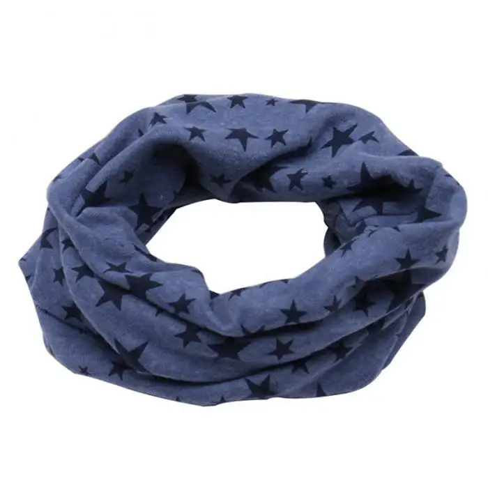 Детский шарф; шарфы; теплые петли; шейный платок со звездами; модные удобные для зимы; AIC88