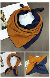 Yishine 70*70 см для женщин Универсальный шарф из искусственного шелка лоскутное цвет печатных атласная Малый квадратные обертки шарфы для шаль