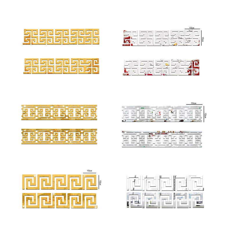 

Hot sell Corner Line Waist Baseboard Wallpaper Skirting Line 3D Ceiling Decor Waist Line Stickers Acrylic Mirrored Decoration