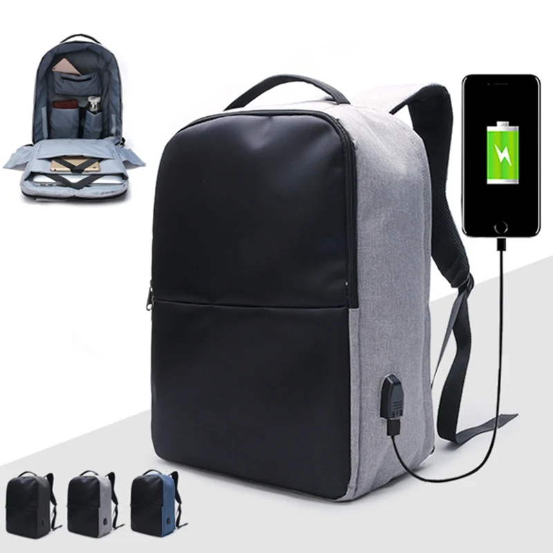 Anti theft Backpack Waterproof Travel Laptop Bag With USB Charging Port