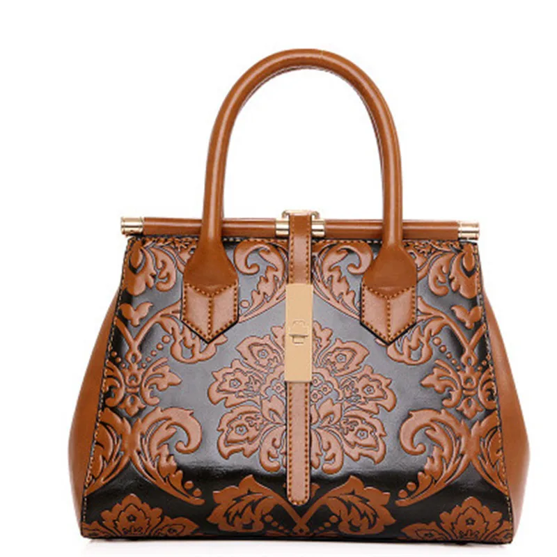 

2019 Female Bags leather Handbags Women Bag fashion High Quality Casual luxury Design Embossing Tote famous brand Shoulder Bag