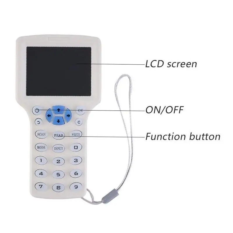 English USB 10 Frequency Programmer RFID Duplicator 13.56Mhz NFC Smart Chip Card Decoding Reader 125Khz Key Writer Copier