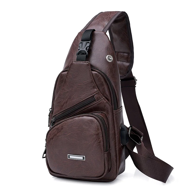 Men's Attractive PU Leather Shoulder Bag Coffee