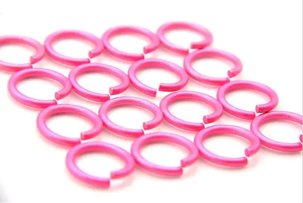 pink 22 мм алюминиевый большой открытый прыжок кольца круги 5 цветов окрашенные Сплит Кольца для ожерелья ювелирные изделия для создания браслетов фурнитура разъемы - Цвет: pink