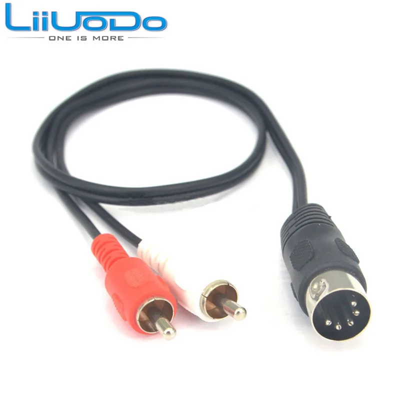 5 Pin DIN Male MIDI Cable to 2 Dual RCA Male Plug Audio Cable For ...