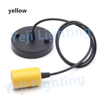 

Multi color E27 lamp holder with 100mm base ceiling plate Ceiling Base Rose Canopy cord set lamp cup Lighting accessories yellow