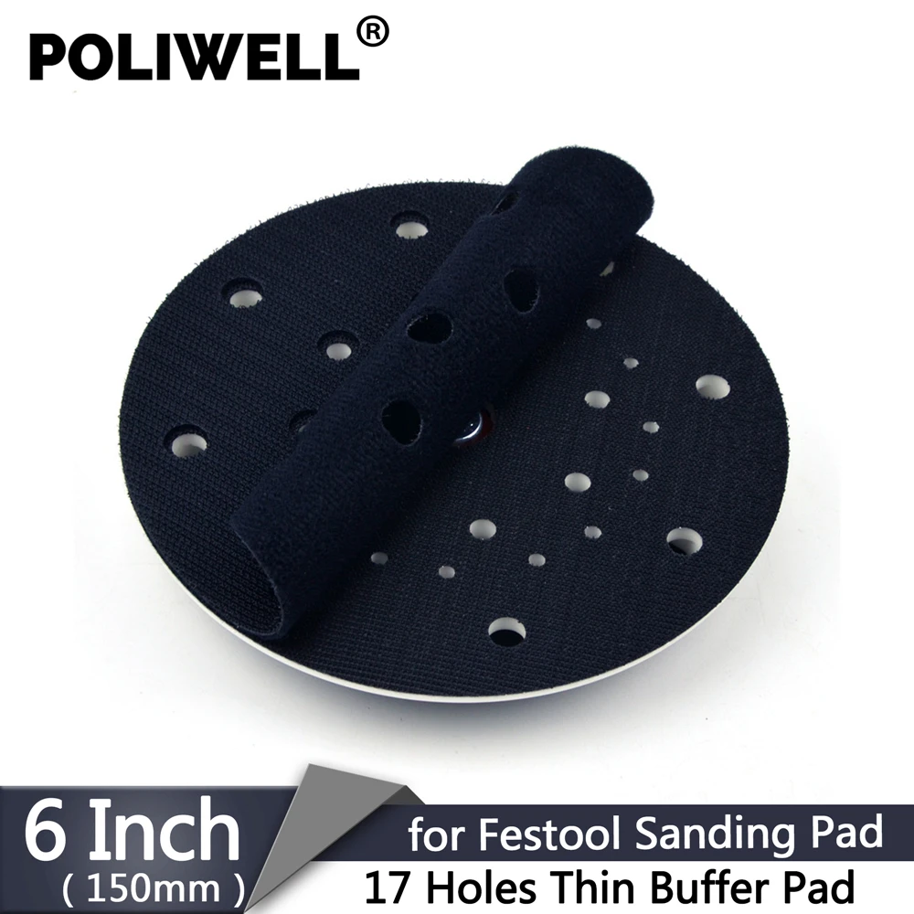 

POLIWELL 1PCS 17 Holes Ultra Thin Festool Sanding Pad Interface Buffer Pad for Hook and Loop Sandpaper Abrasive Pad Protection