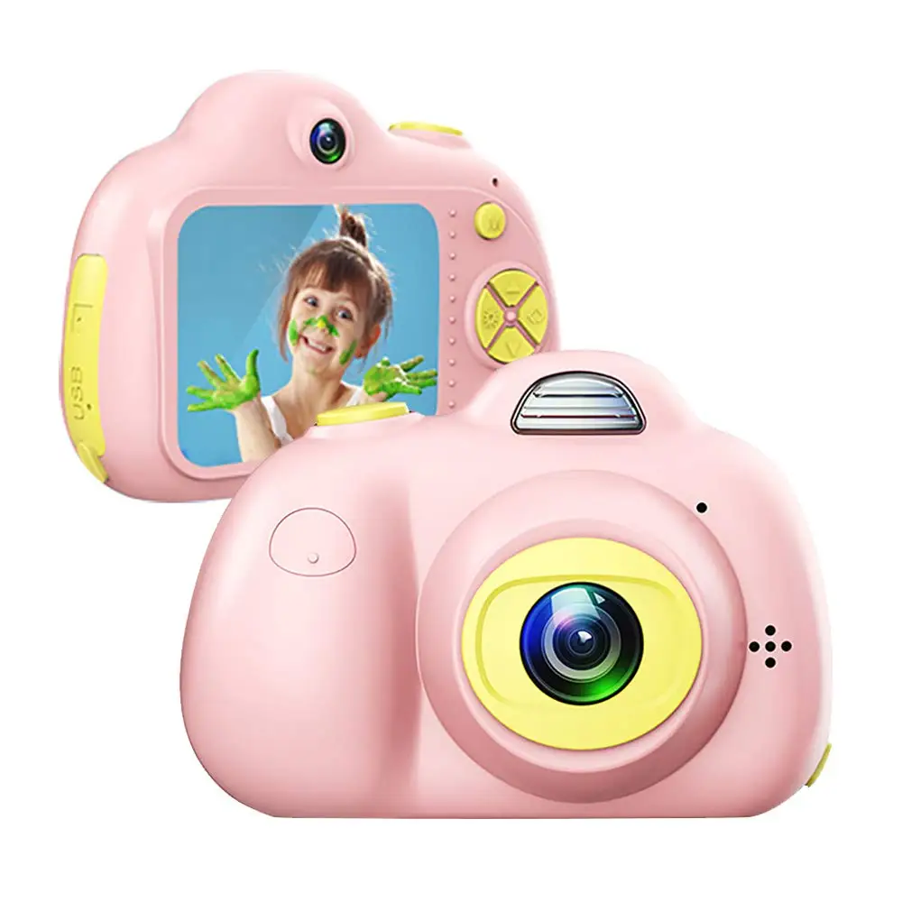 Мини-камера для детей, подарки для От 4 до 8 лет девочек, usb зарядка, 32 ГБ, sd-карта с цифровым экраном, милый детский подарок - Цвет: Pink