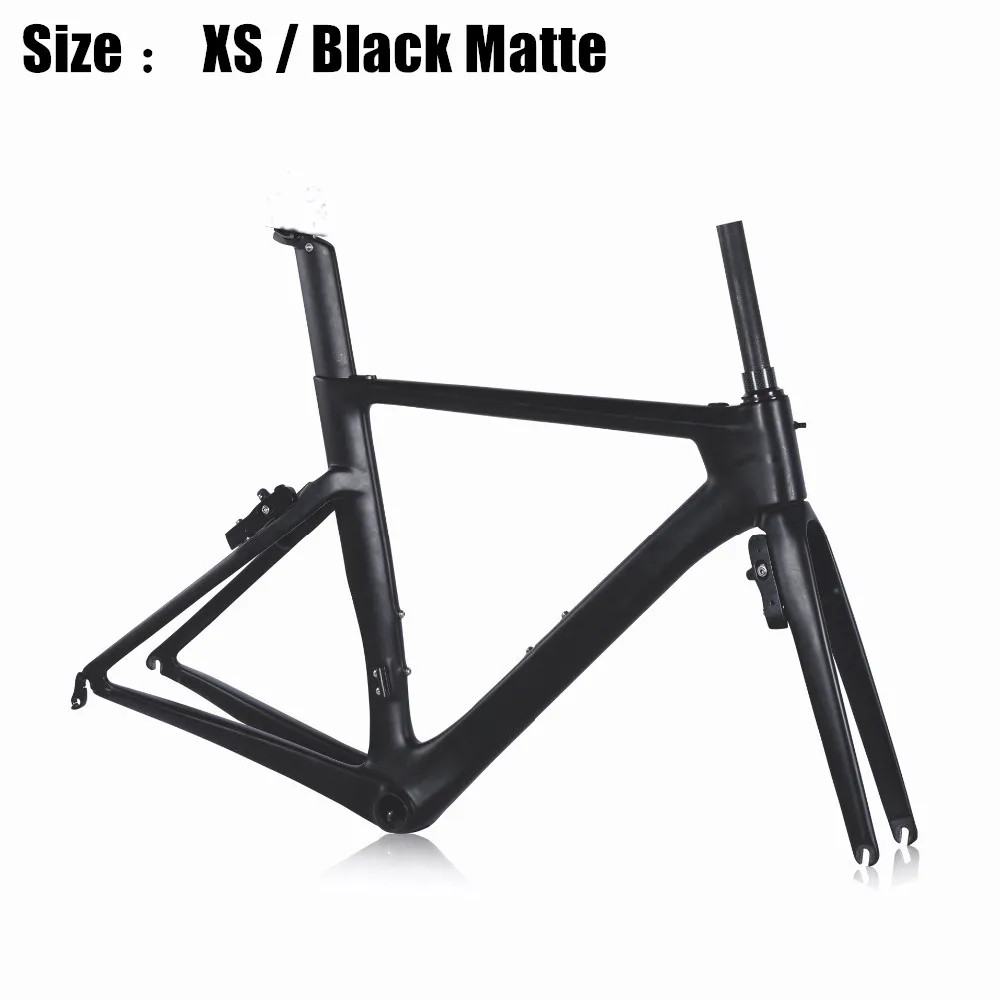 Aero дорожный карбоновый велосипед рама XS S M L включает скрытые тормоза карбоновый дорожный велосипед с очень легкой рамой Аэро набор рам для дорожных велосипедов - Цвет: Size XS Black Matte