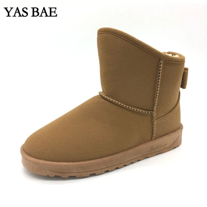 

2017 Cheap China Brand Cute Furry women Boots Faux Fur Leather Suede Winter Snow Boots Shoe with Bow style ug Australia for Wome
