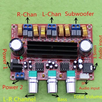 

TPA3116 2.1 Digital Audio Amplifier Board TPA3116D2 Subwoofer Speaker Amplifiers DC12V-24V 2*50W+100W