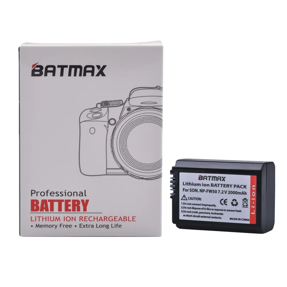 Batmax 2000mAh NP FW50 NPFW50 NP FW50 Camera Battery for Sony a37 a5100