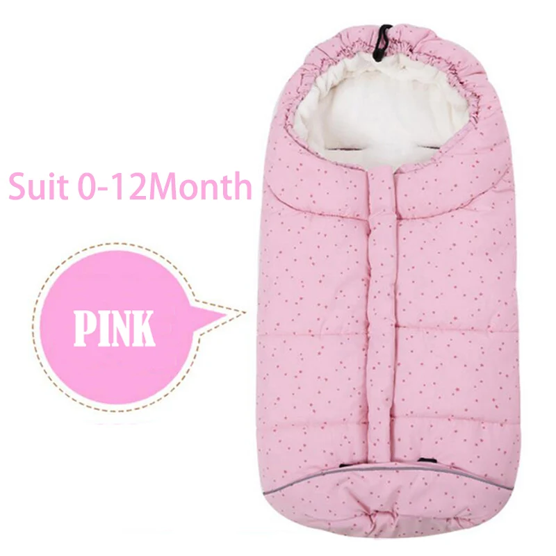 Спальный мешок, Детские Зимние коляски, уличные конверты для новорожденных, ветрозащитные спальные мешки, теплые детские плотные спальные мешки - Цвет: 85cm Pink