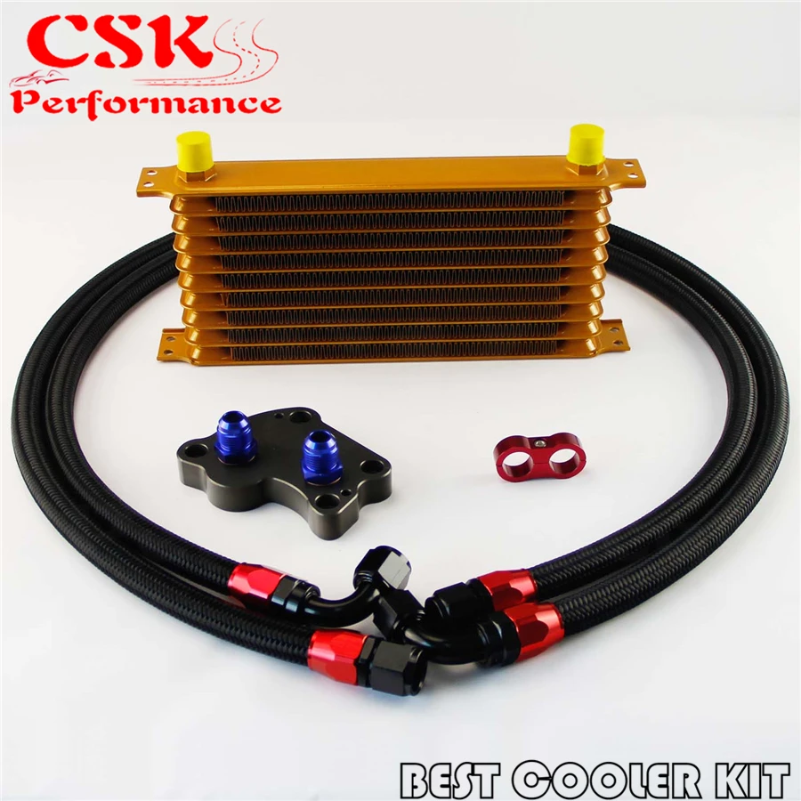 AN10 10 ряд Trust масляный охладитель комплект Подходит для BMW Mini Cooper S R53 Supercharger Gold|oil
